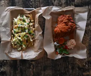 green fries, hot chicken 